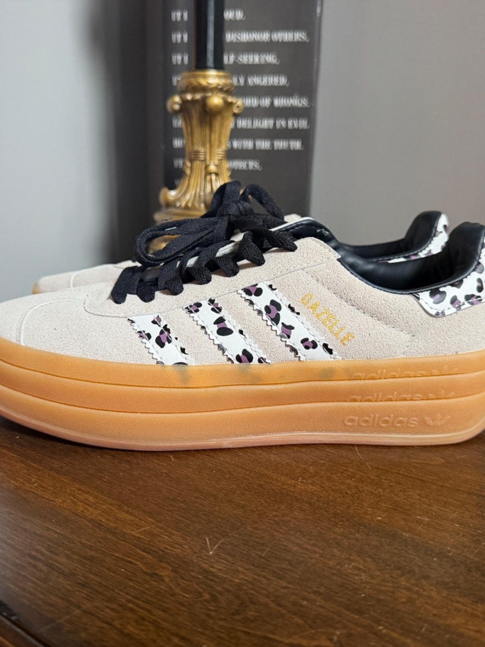 NWOT adidas Gazelle Cheetah Leopard Platform Sneakers Women 7 JI1370